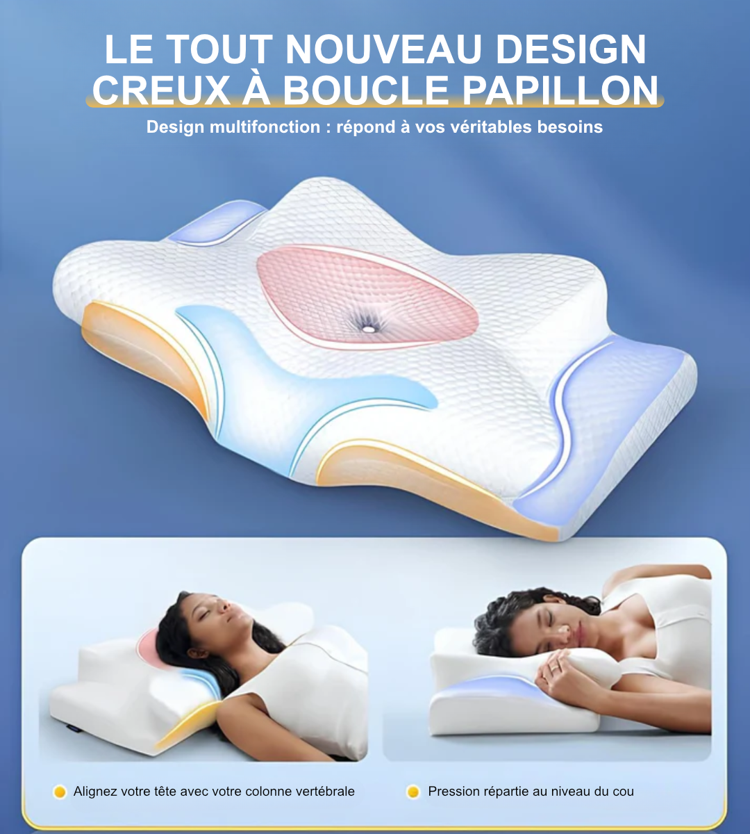 Oreiller cervical en mousse à mémoire de forme Nidora®