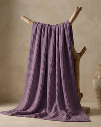 Muslin Blanket in Purple folded