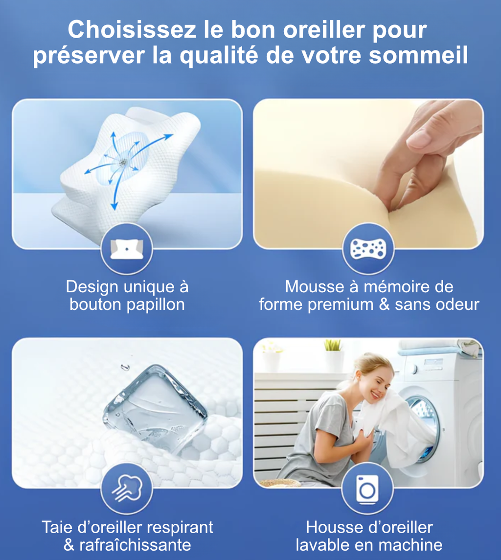 Oreiller cervical en mousse à mémoire de forme Nidora®