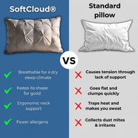SoftCloud pillow versus a standard pillow comparison